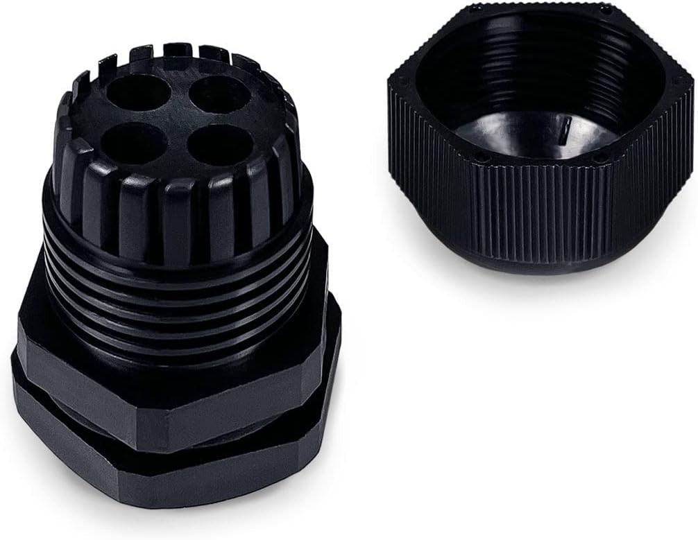 Waterproof Multi-Hole Nylon Cable Glands for Electrical Enclosure 4 Holes 3pcs