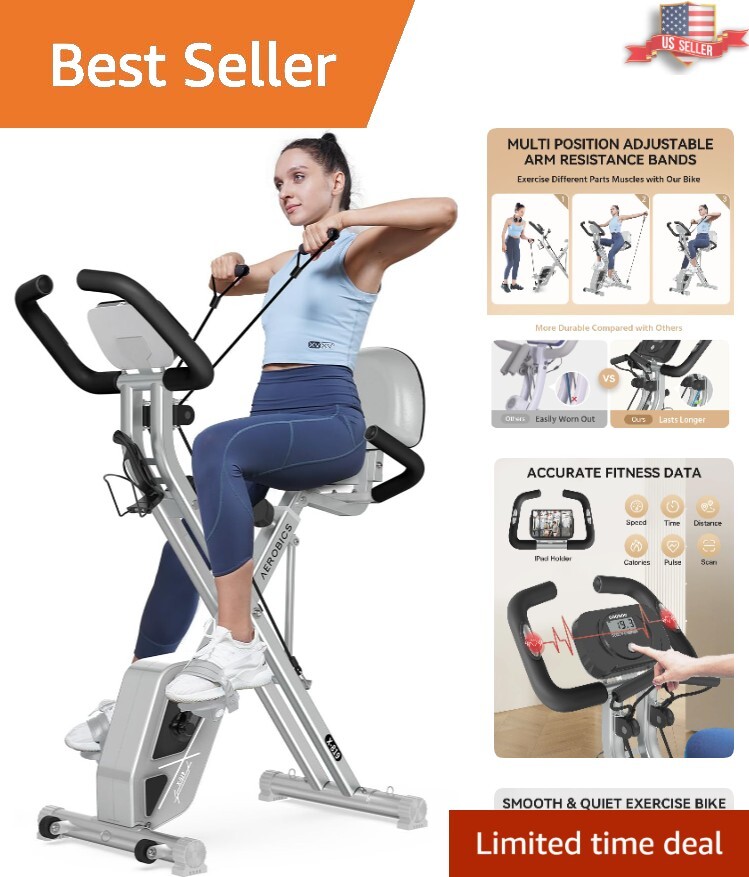Multifunctional Foldable Fitness X-Bike with Magnetic Resistance & LCD Monitor