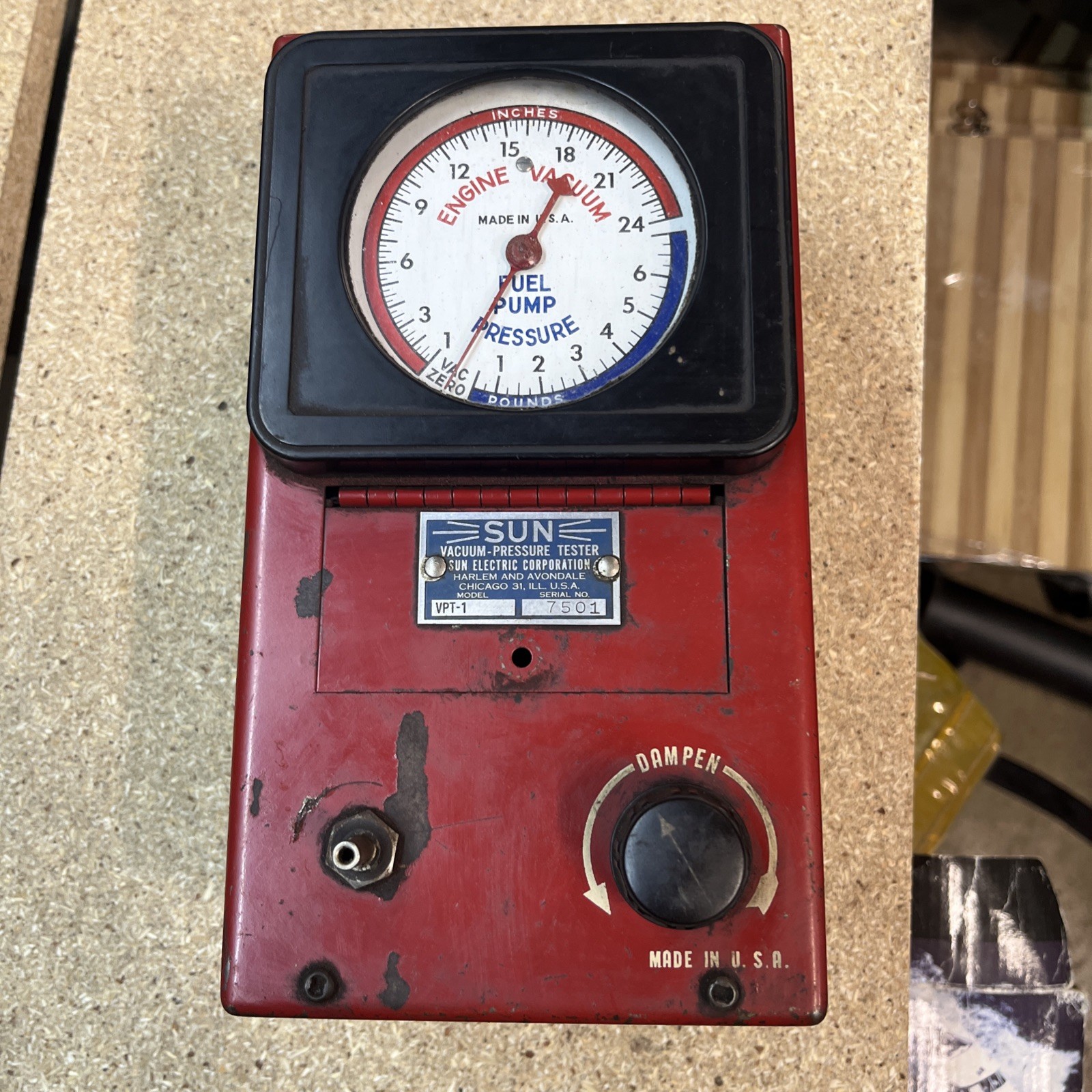 Sun Testing Equipment  VPT-1  Vacuum /Fuel Pump Pressure Tester • Working • USA
