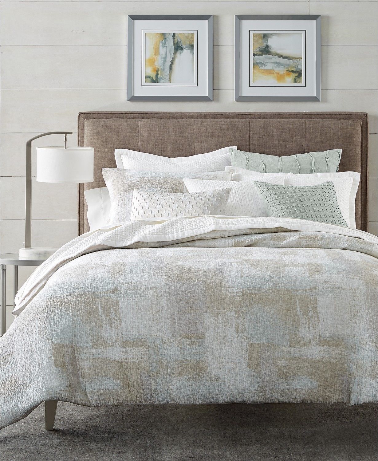 New Hotel Collection Brushstroke 100% Cotton Standard Shams Pair