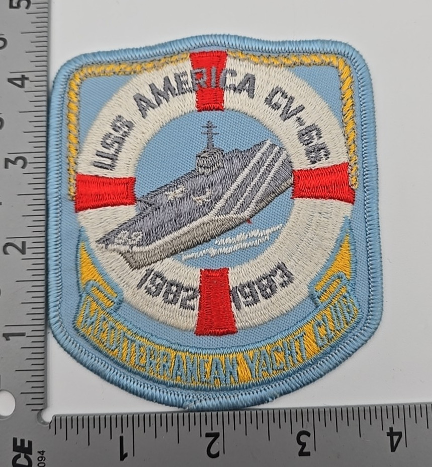 USS American CV-66 Mediterranean Yacht Club 1982 - 1983 Navy Embroidered Patch