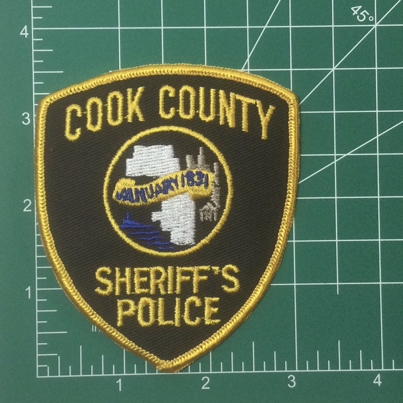 COOK COUNTY SHERIFF’S POLICE  Embroidered Shield Patch | Vintage | 3.5” Size