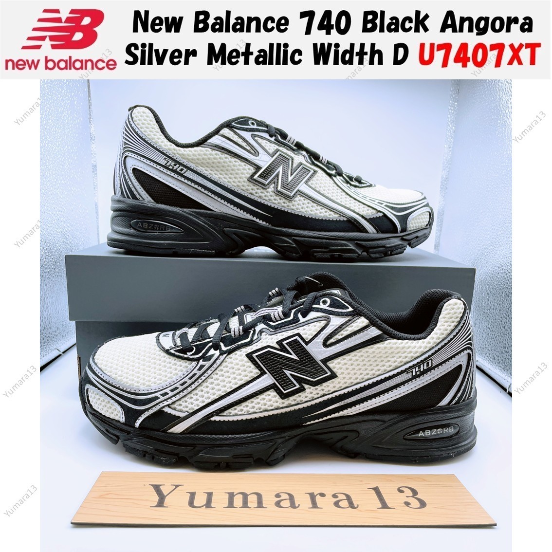 New Balance 740 Black Angora Silver Metallic Width D U7407XT Men's Size