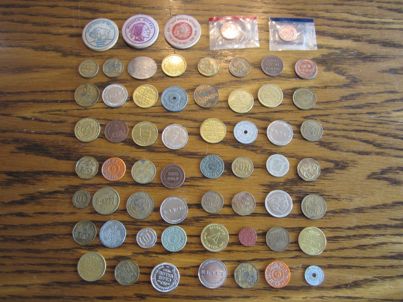 Lot of 60 - Commemorative - Canada/USA Trade Dollars/Tokens/Wooden Nickels/