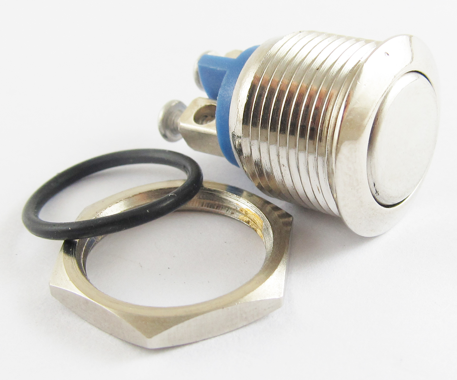 4pcs Metal Flat Top Push Button Momentary Waterproof Switch 12V 16mm QN16-A1