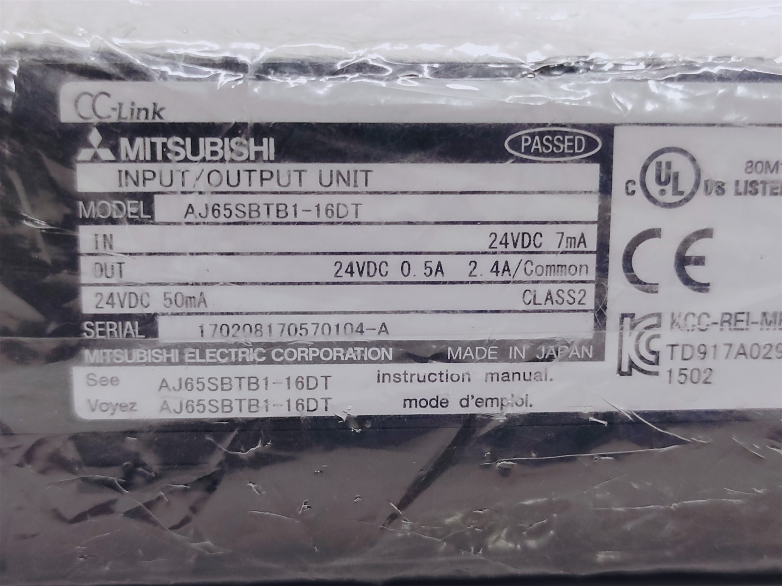 Mitsubishi AJ65SBTB1-16DT INPUT Output Unit Module (FREE SHIPPING)