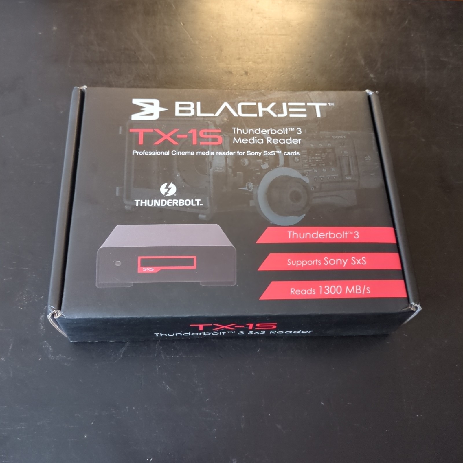 BLACKJET TX-1S SxS Card Reader Thunderbolt 3 Hi-Speed Sony Camera Med New