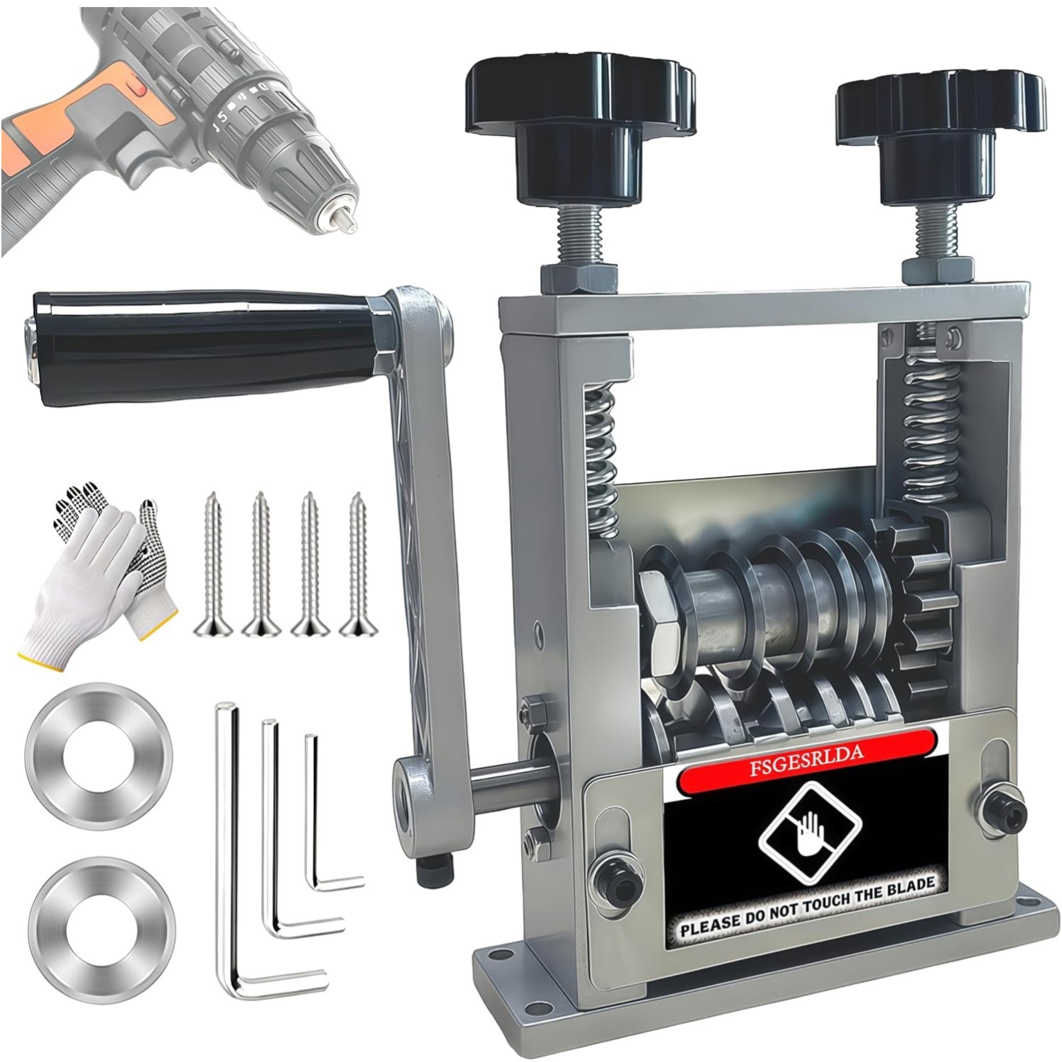 Manual Wire Stripper Machine,Drill Powered Hand Crank Wire Stripper Tool With...