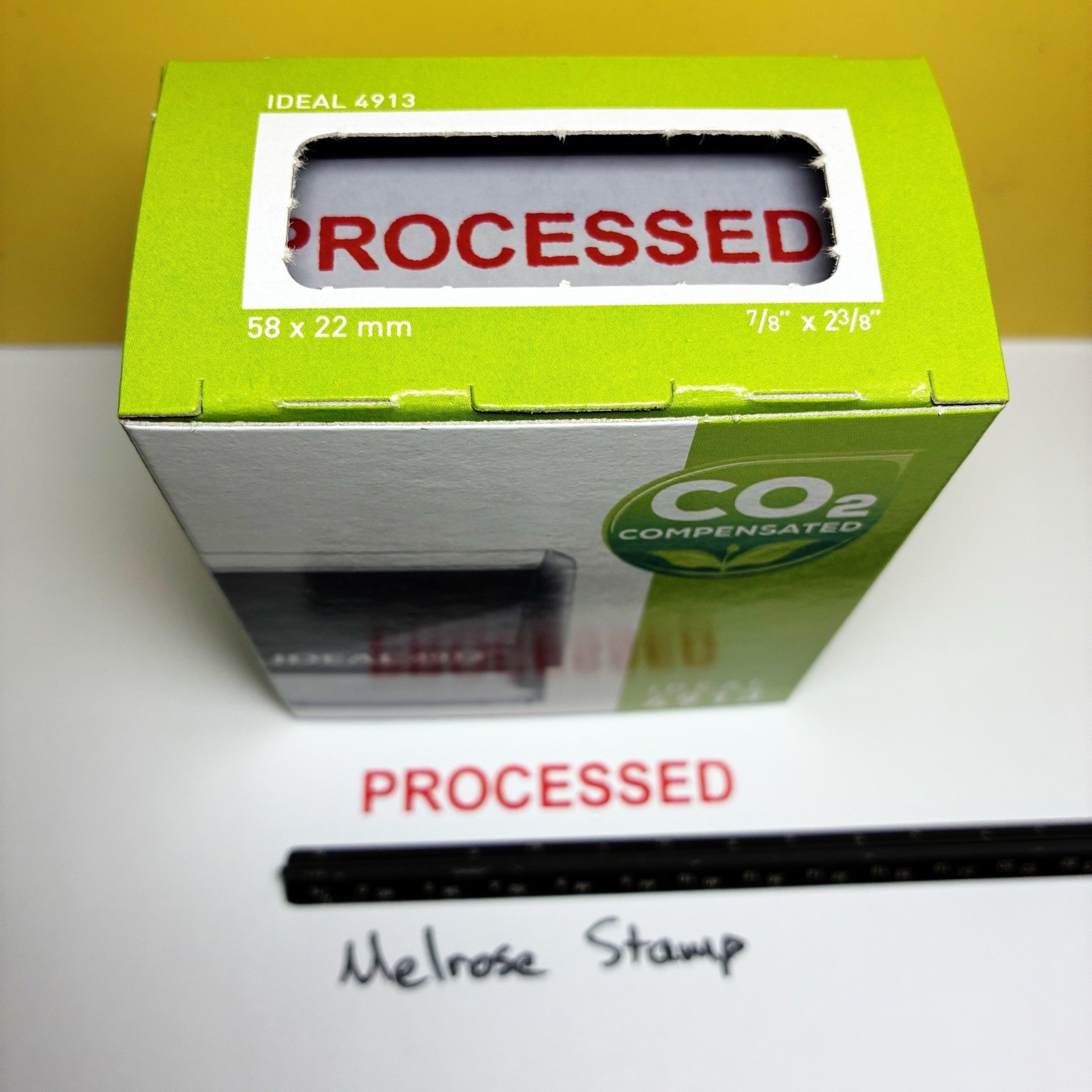 Processed Rubber Stamp Red Ink Self Inking Ideal 4913