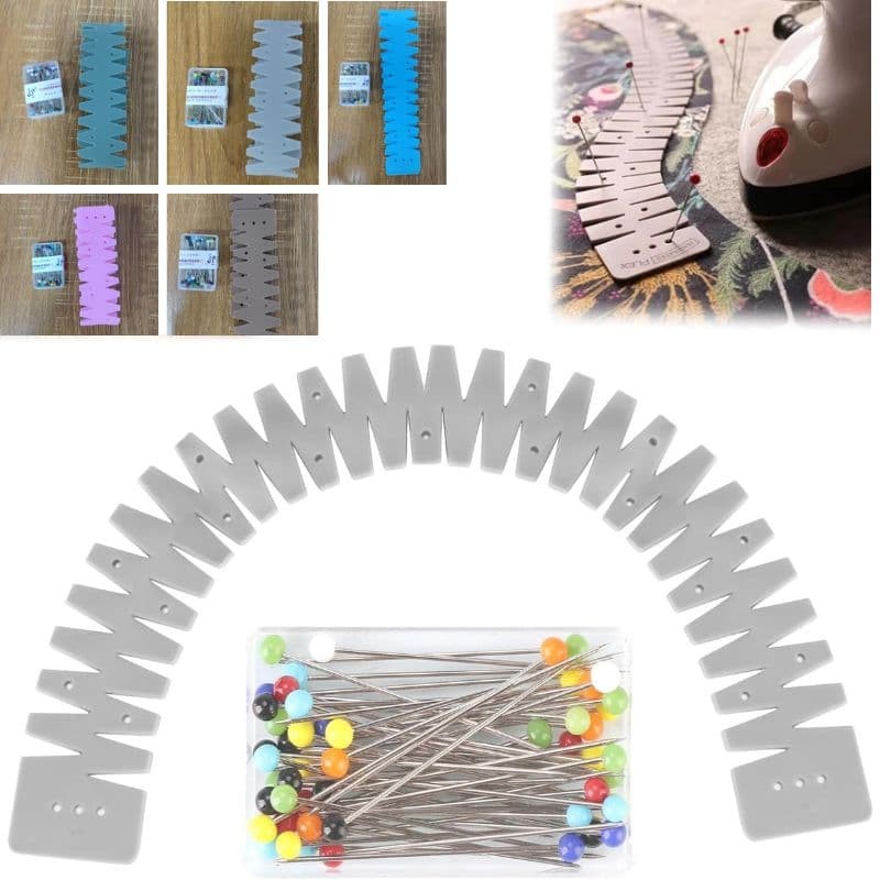 Flex Silicone Hemmer Sewing Flexible Seamlessly Heat Resistant Ruler with Needle