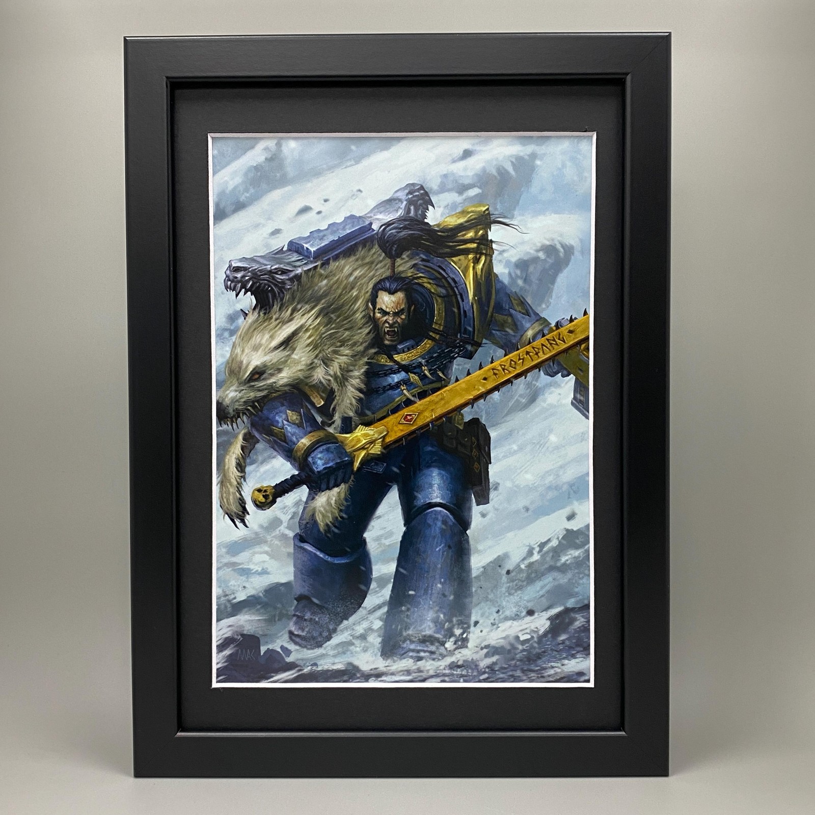FRAMED RAGNAR BLACKMANE ART SPACE WOLVES SPACE MARINES ASTARTES WARHAMMER 40K