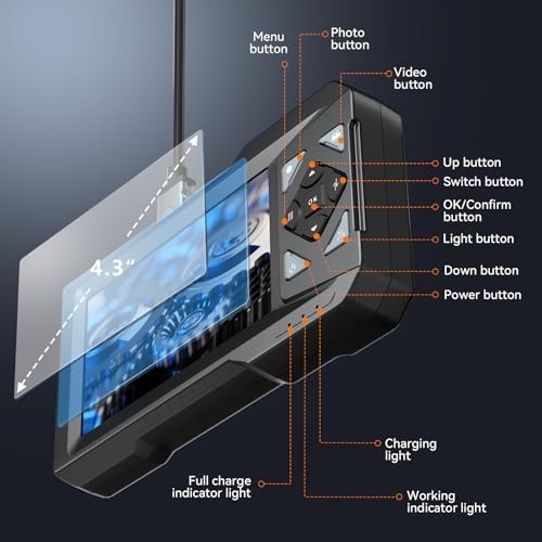 Waterproof Endoscope Camera with Light - 16.4FT Borescope, 32GB Card, PC & Andro
