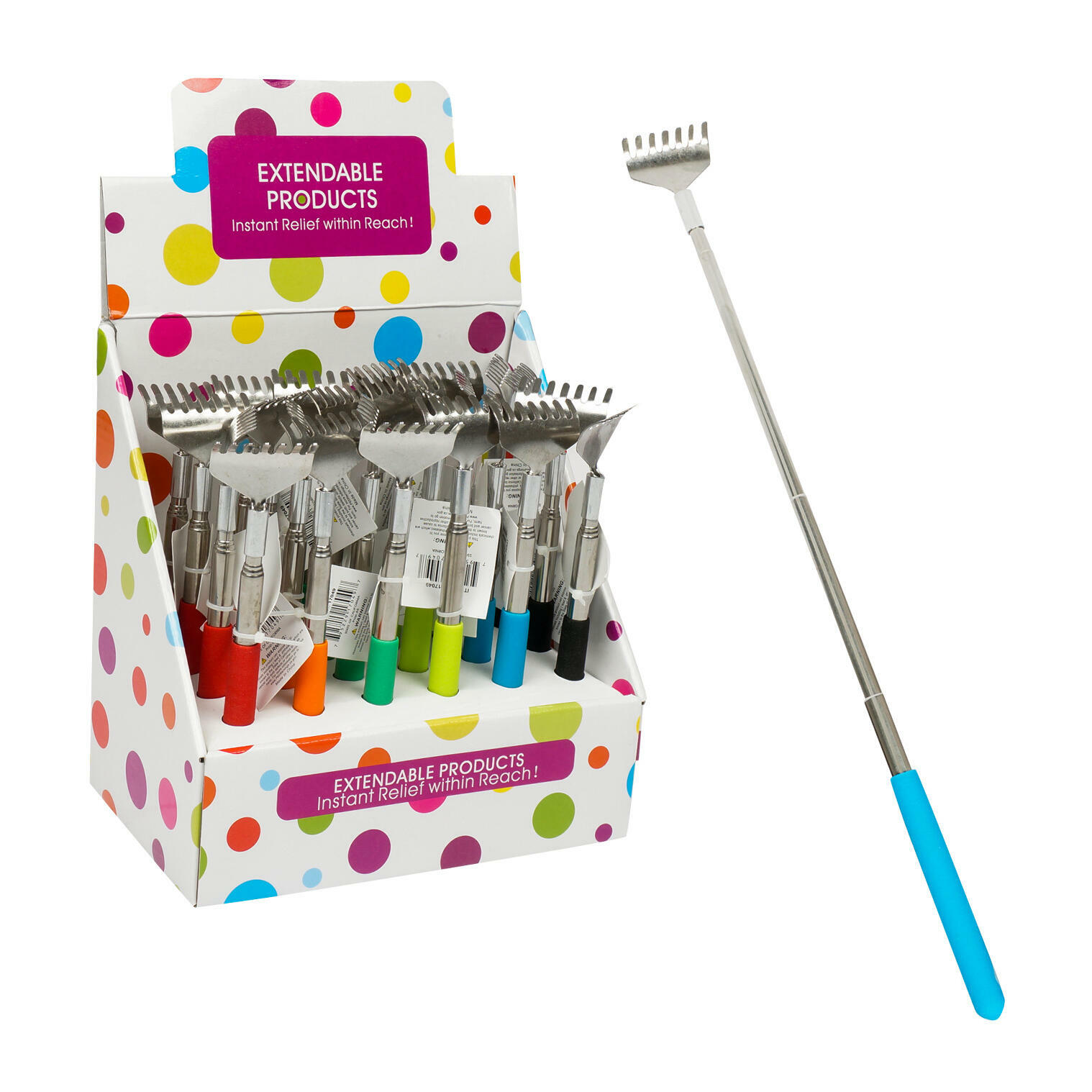 Metal Back Scratcher Extendable To 23 Inches Assorted Colors New