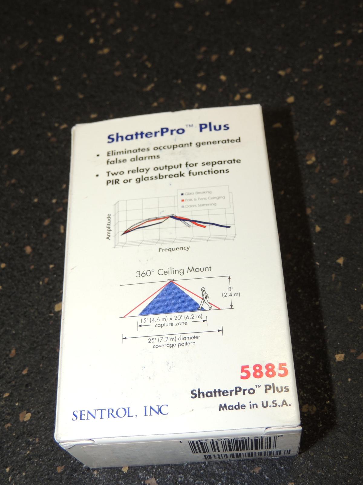 GE ShatterPro Plus 5885 Motion Sensitive Acoustic Glass Break Sensor