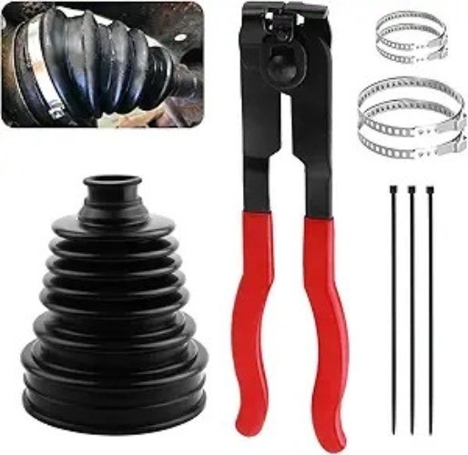 CV Boot, Professional Axle Boot Repair Kit with Ball-Cage Pliers & 4PCS Stainles