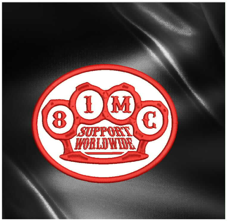 Support 81 Brass Knuckle Embroidered Oval Patch MC Biker 1%er USA