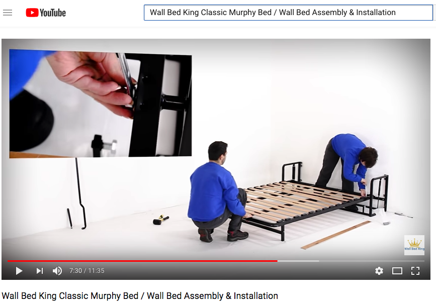 Vertical Full XL Wallbed (Folding Guest bed, Pull Down Murphy bed, Hidden bed)