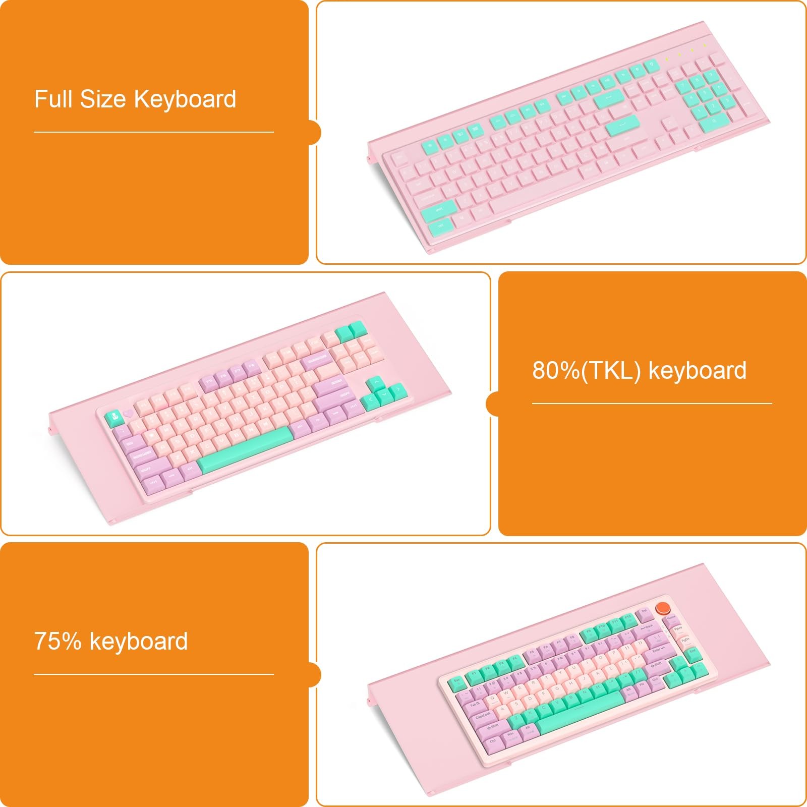 BEEGO Ergonomic Computer Keyboard Stand - Pink Acrylic Keyboard Riser Tilted ...