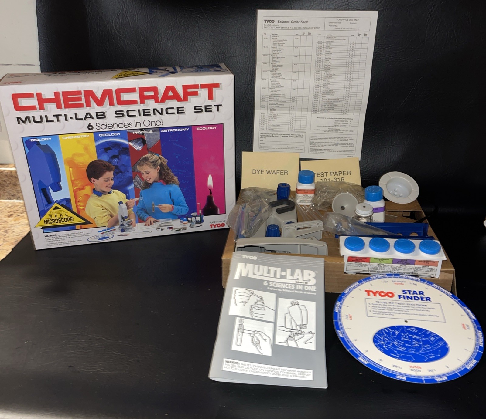 Vintage Tyco chem craft ,Multi Lab Science Set Real Telescope
