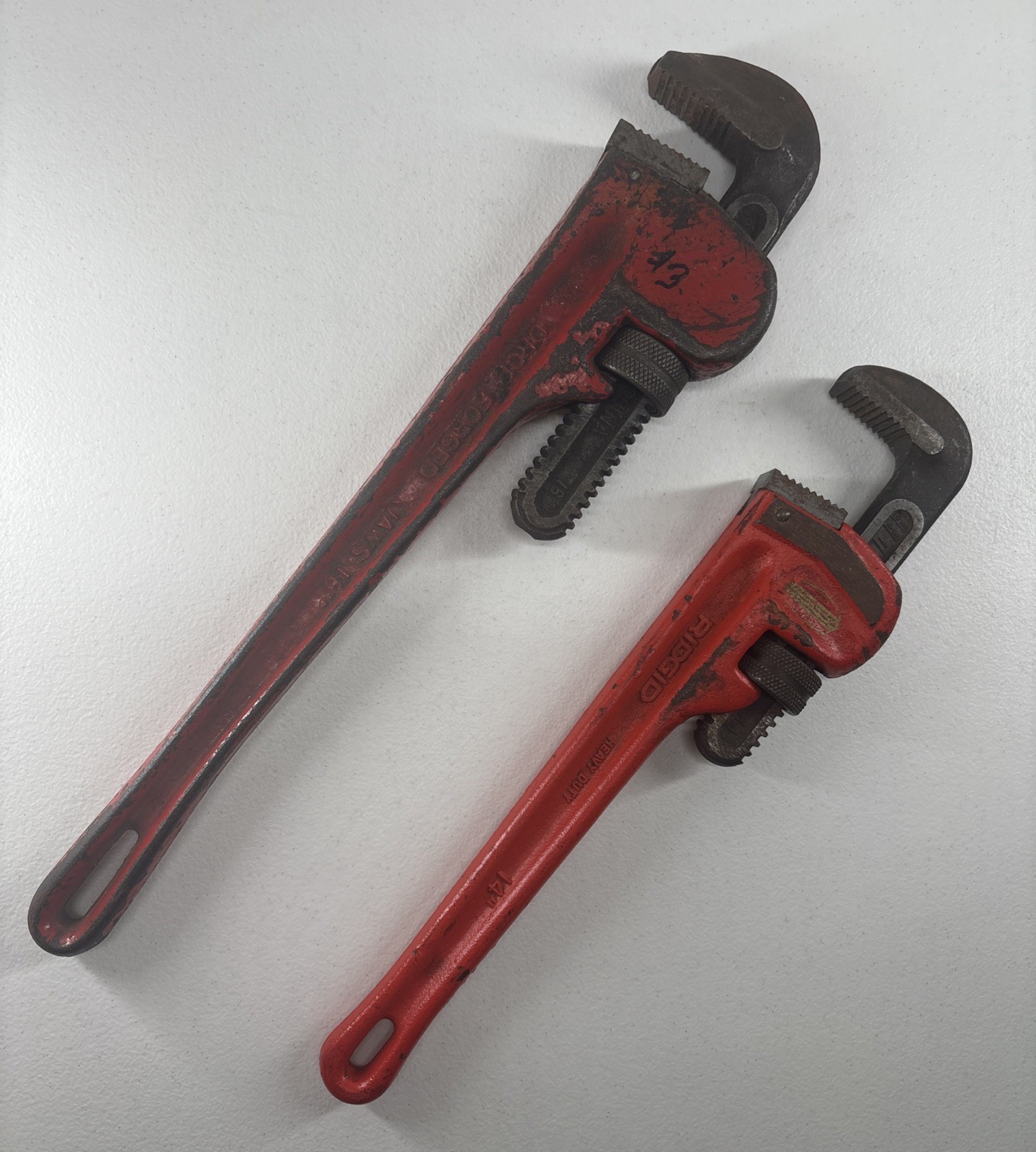 Vintage RIDGID 14 Inch Heavy Duty Pipe Wrench USA And Drop Forged 18 Inch