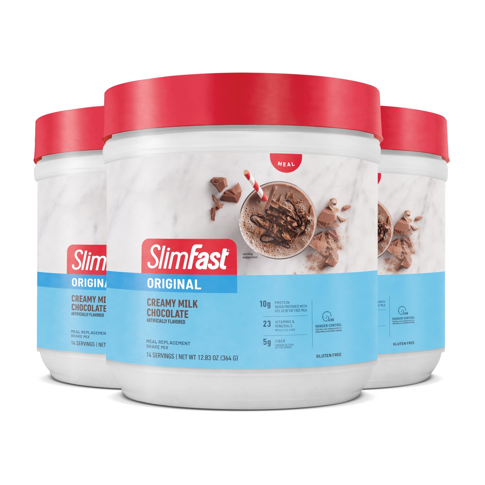 SlimFast Original Meal Replacement 12.83 Ounce (Pack of 3), Milk Chocolate