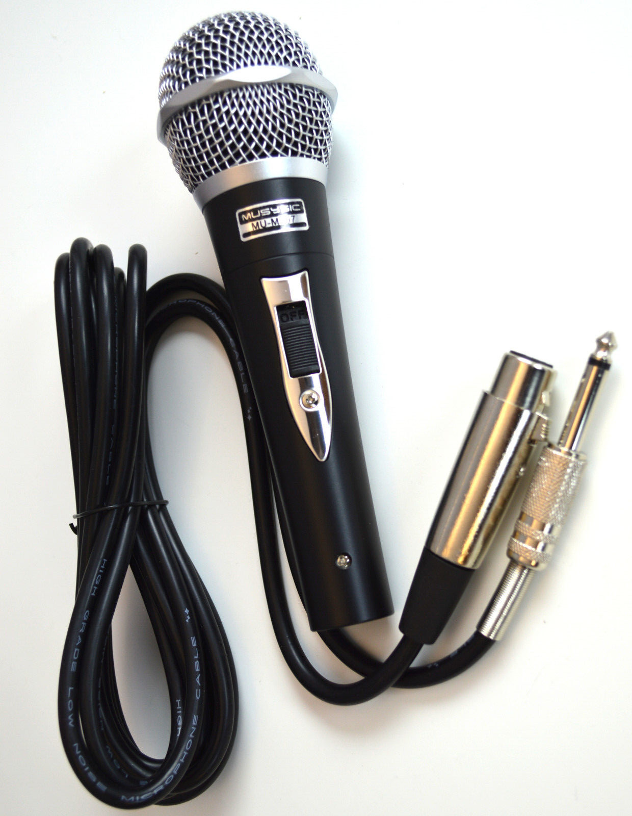 MUSYSIC MU-M757 Dynamic Mic w/ 12ft XLR Cable – DJ, Karaoke, Studio, Church Use