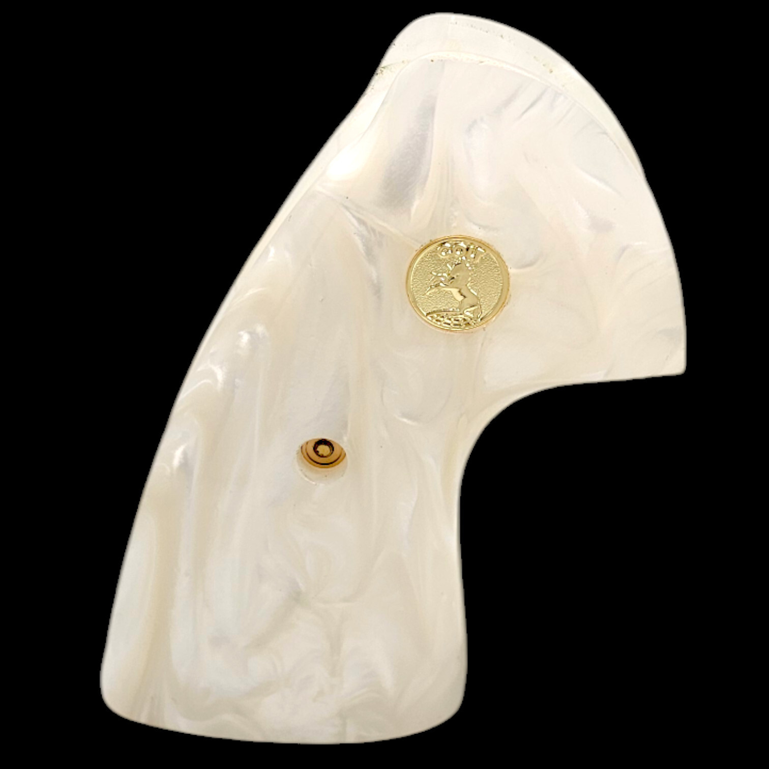 Luxury White Pearl Grips for Colt Python / Anaconda – 24K Gold COLT medallion