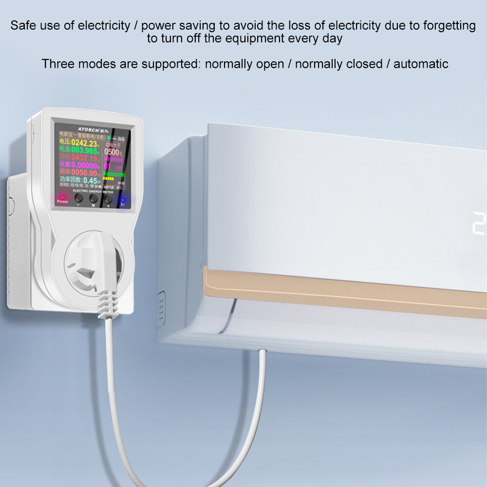 For Tuya LCD Digital WIFI Timer Smart Metering Socket Power Statistics Switch