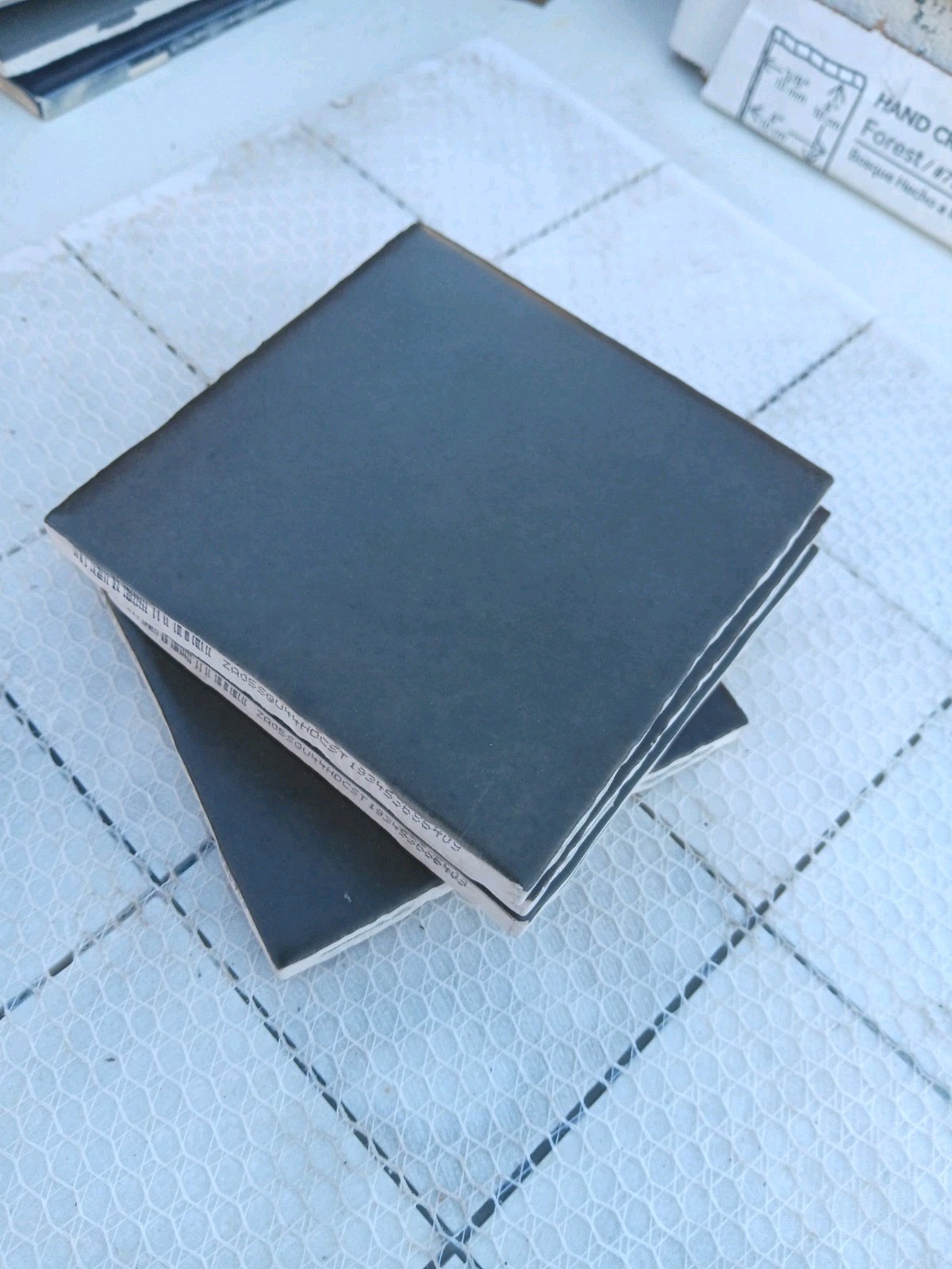 1 Box ( 54 Tiles ) - Black Zellige 4x4 Satin Subway Tile. Artisan Handcrafted