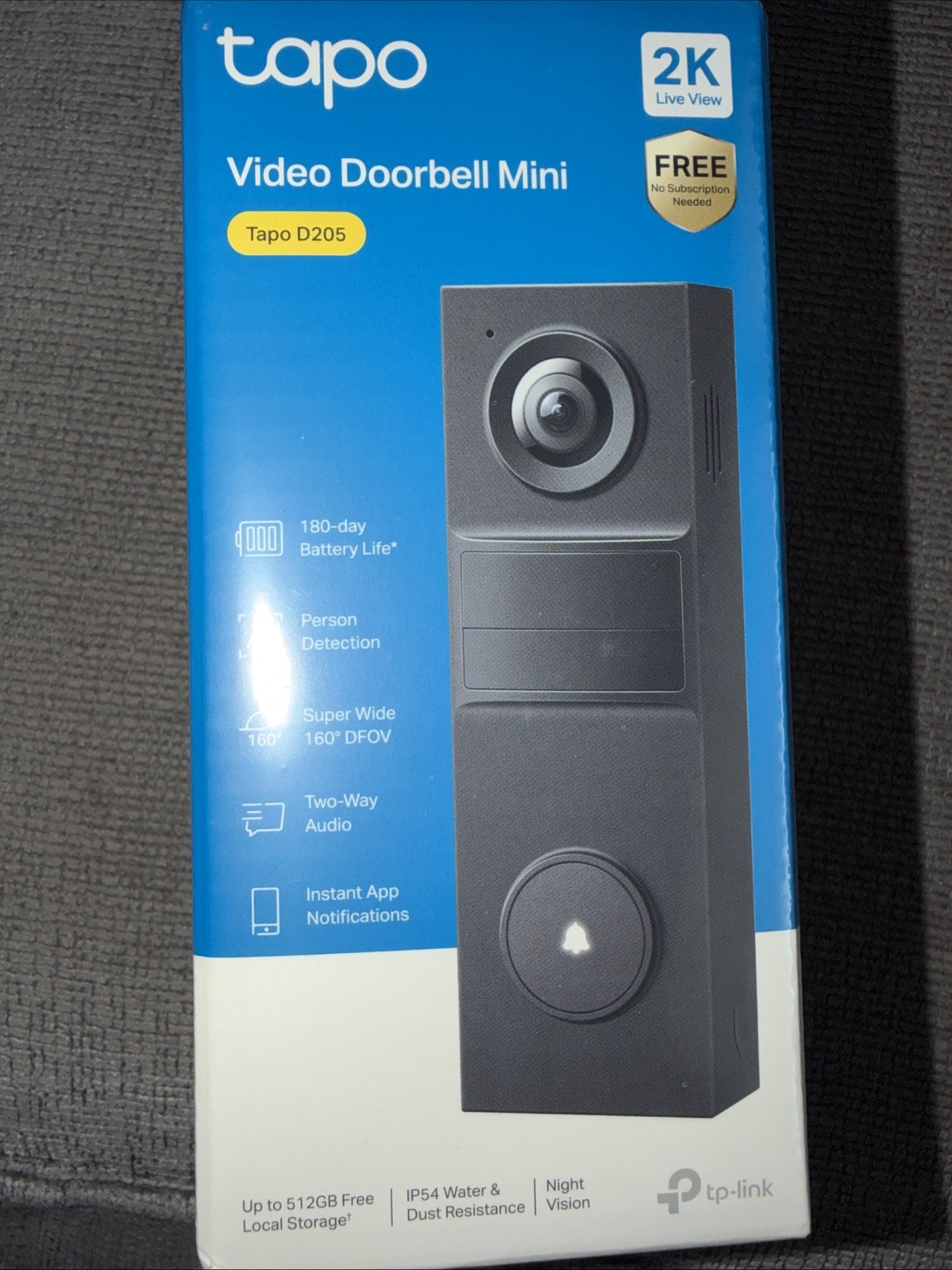 TP-Link Tapo D205 2K Video Doorbell Mini – Wireless,