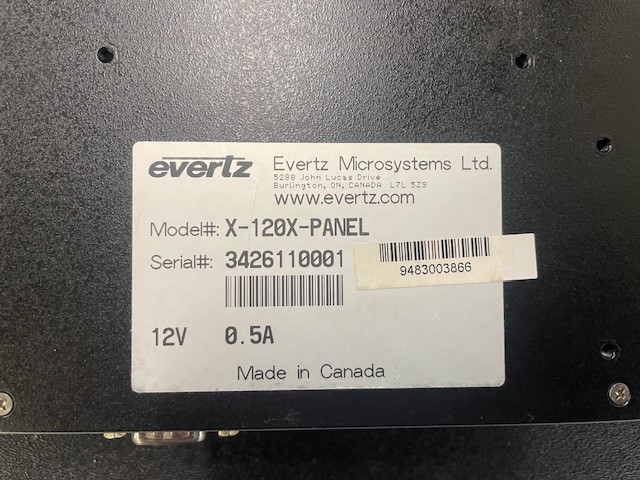 Evertz X120X-PANEL Universal Remote Control Panel
