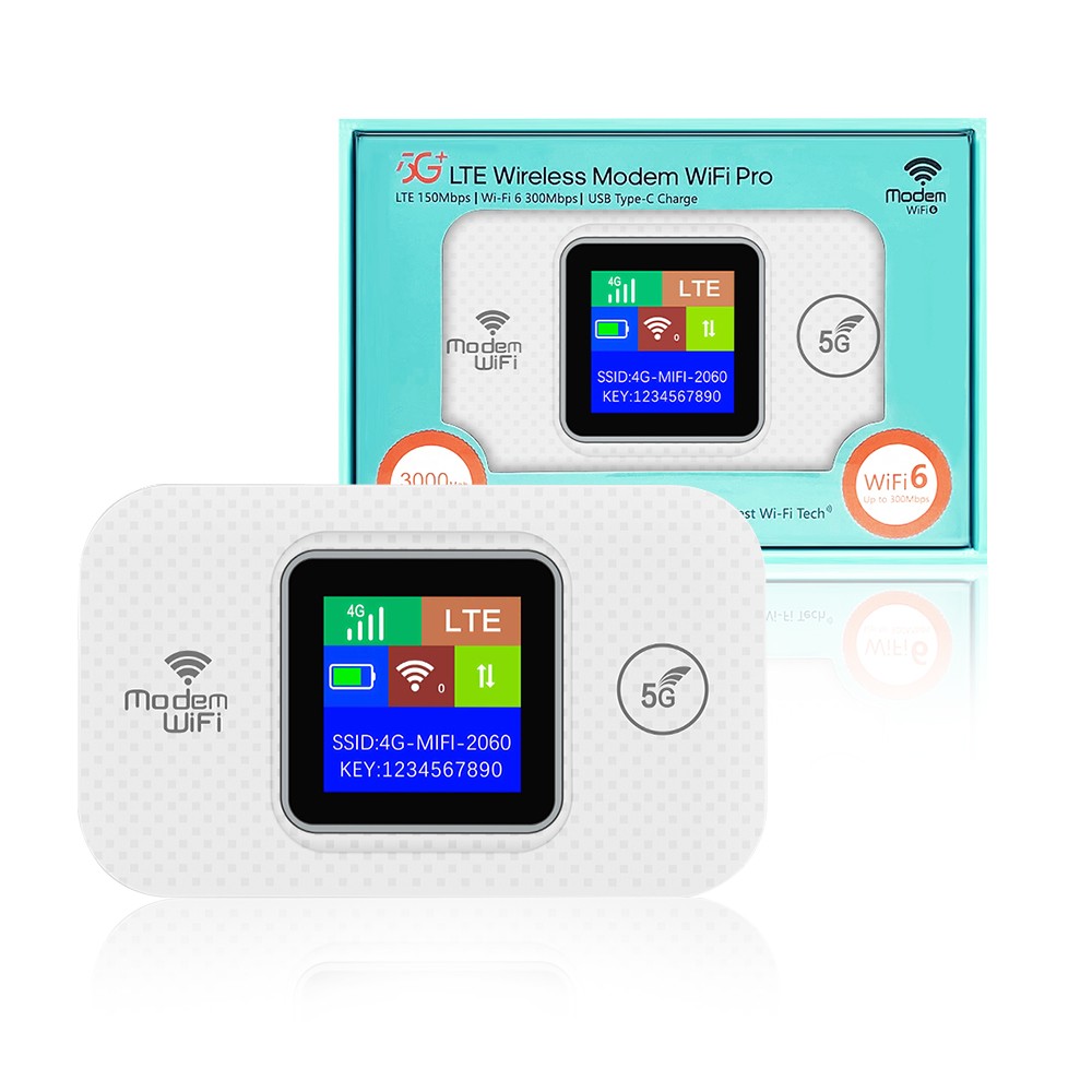 Unlocked LTE 5G Wireless WiFi Router Mobile Broadband MIFI LCD Hotspot 3000 mAh