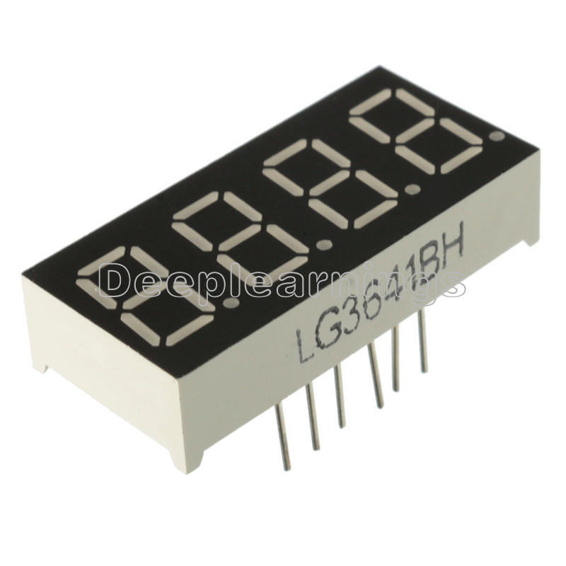 10Pcs 0.36 inch 7 Segment 4 Digit Common Cathode 0.36" RED LED digital display