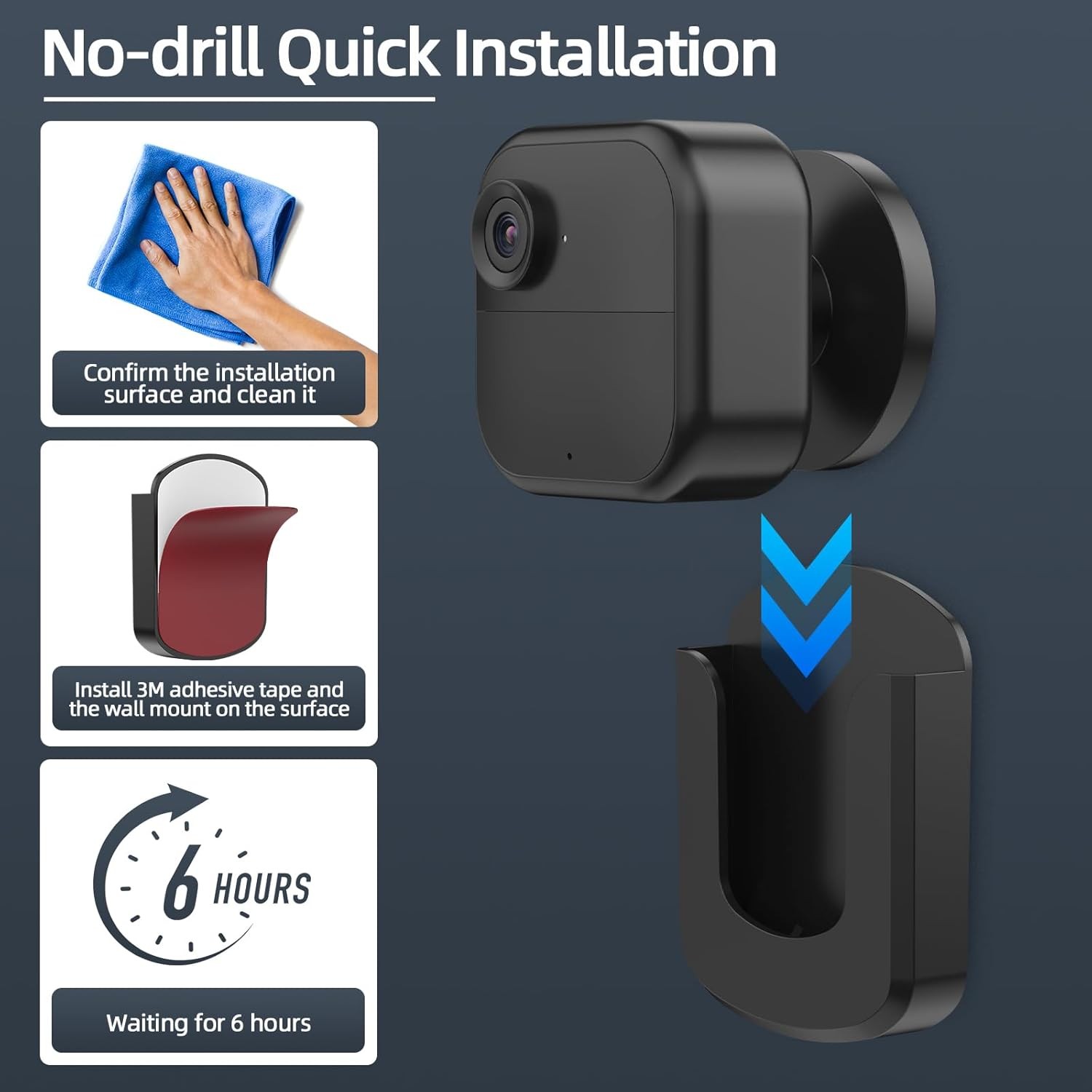 Blink Camera Mount, 3 Pack Adhesive Wall Mount Bracket for Blink Outdoor 4/Indoo