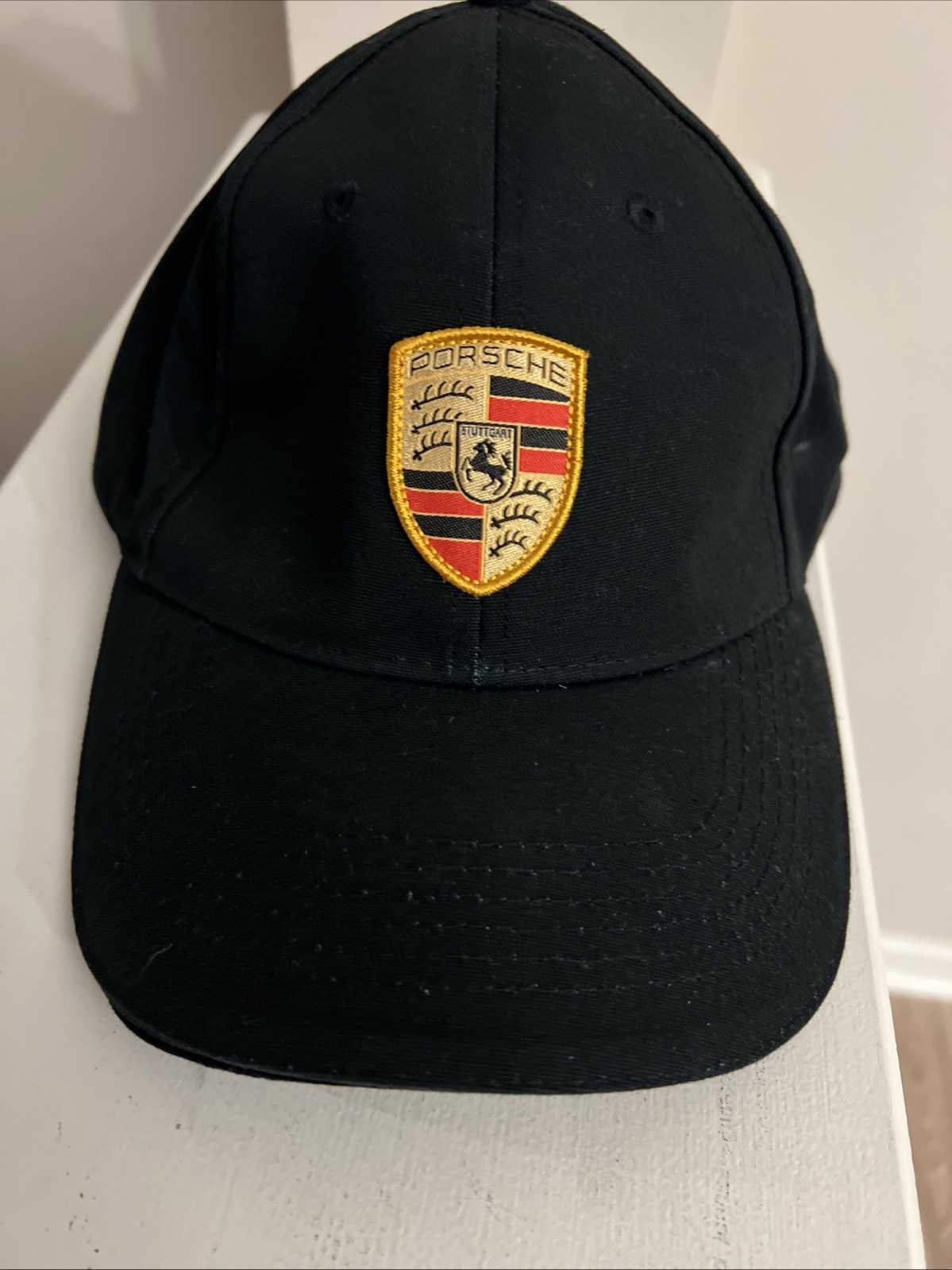 Porsche Crest Logo Baseball Hat  - Black
