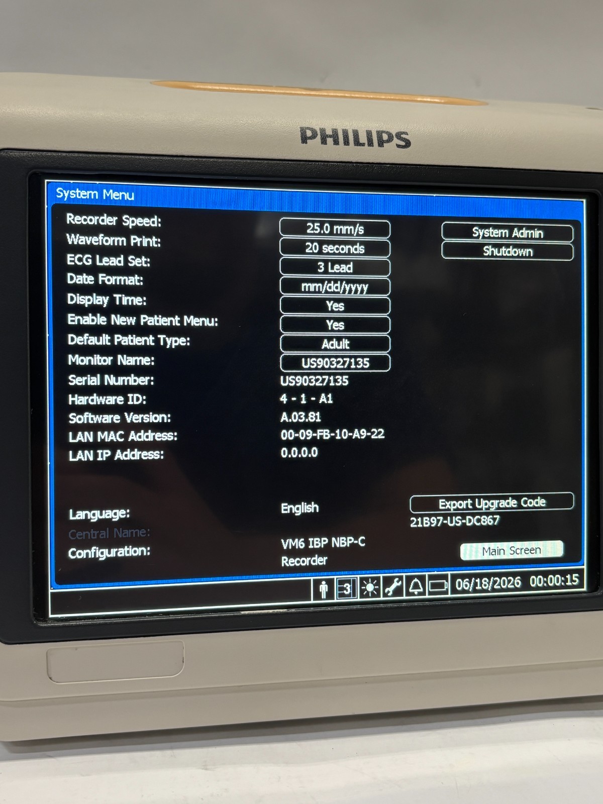 Philips SureSigns VM6 - Model 863065 *Working!*