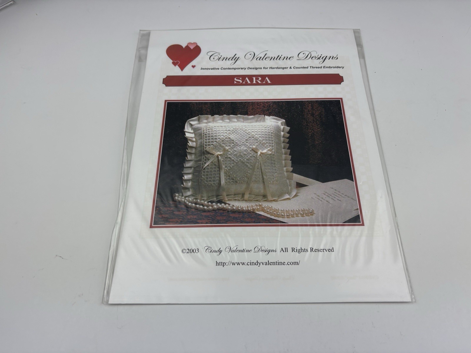 Cindy Valentine Designs Sara Sampler Hardanger Needlepoint Pattern 7S