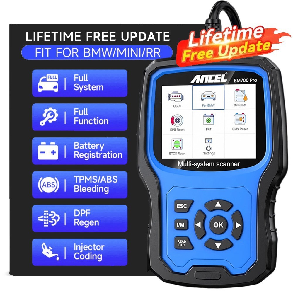 ANCEL BM700 PRO For BMW Full System Diagnostic OBD2 Scanner ABS SRS EPB TPMS OIL