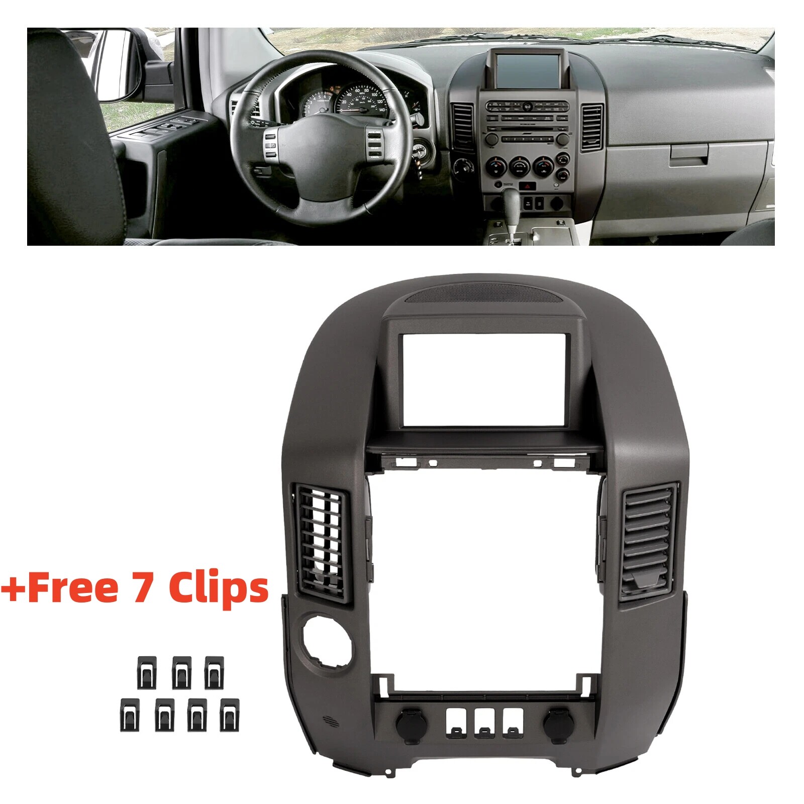 For 2004-07 Nissan Titan Armada W/ Screen & Speaker Center Dash / Radio AC Bezel