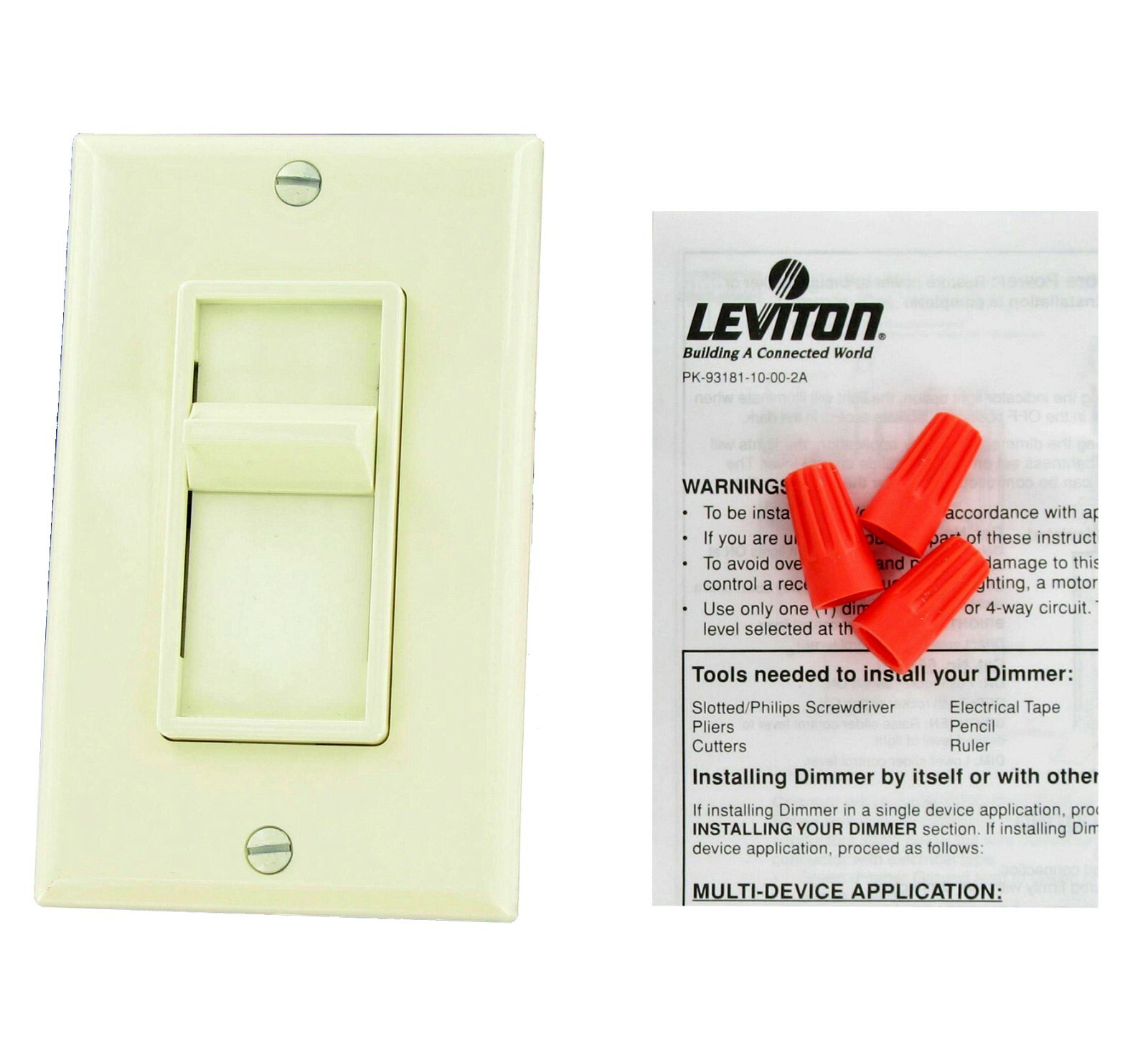 Leviton 6631-LA Single Pole 600W 120V Dimmer w/plate