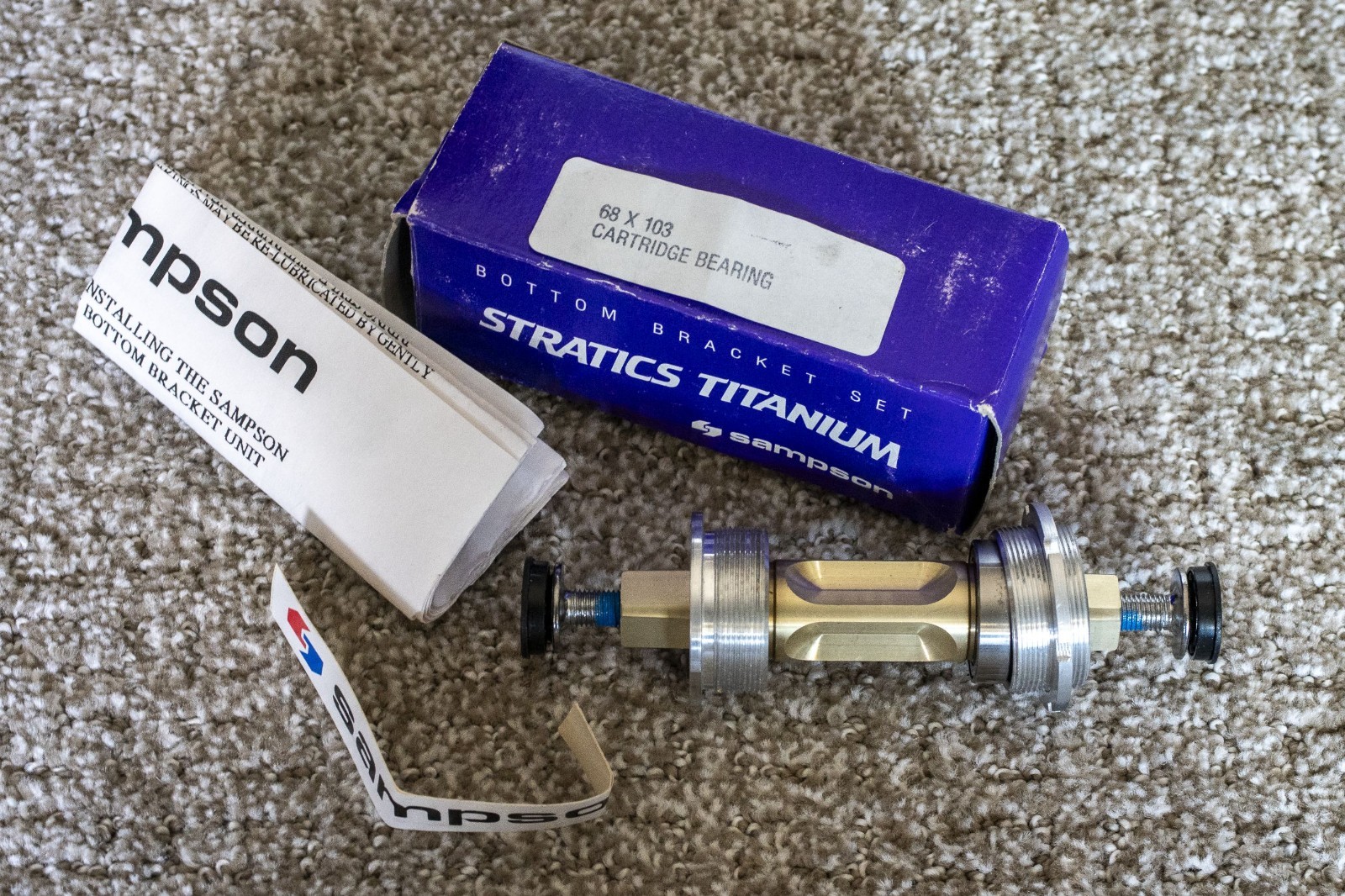Sampson Stratics Titanium Bottom Bracket | BSA 68mm x 103mm NIB