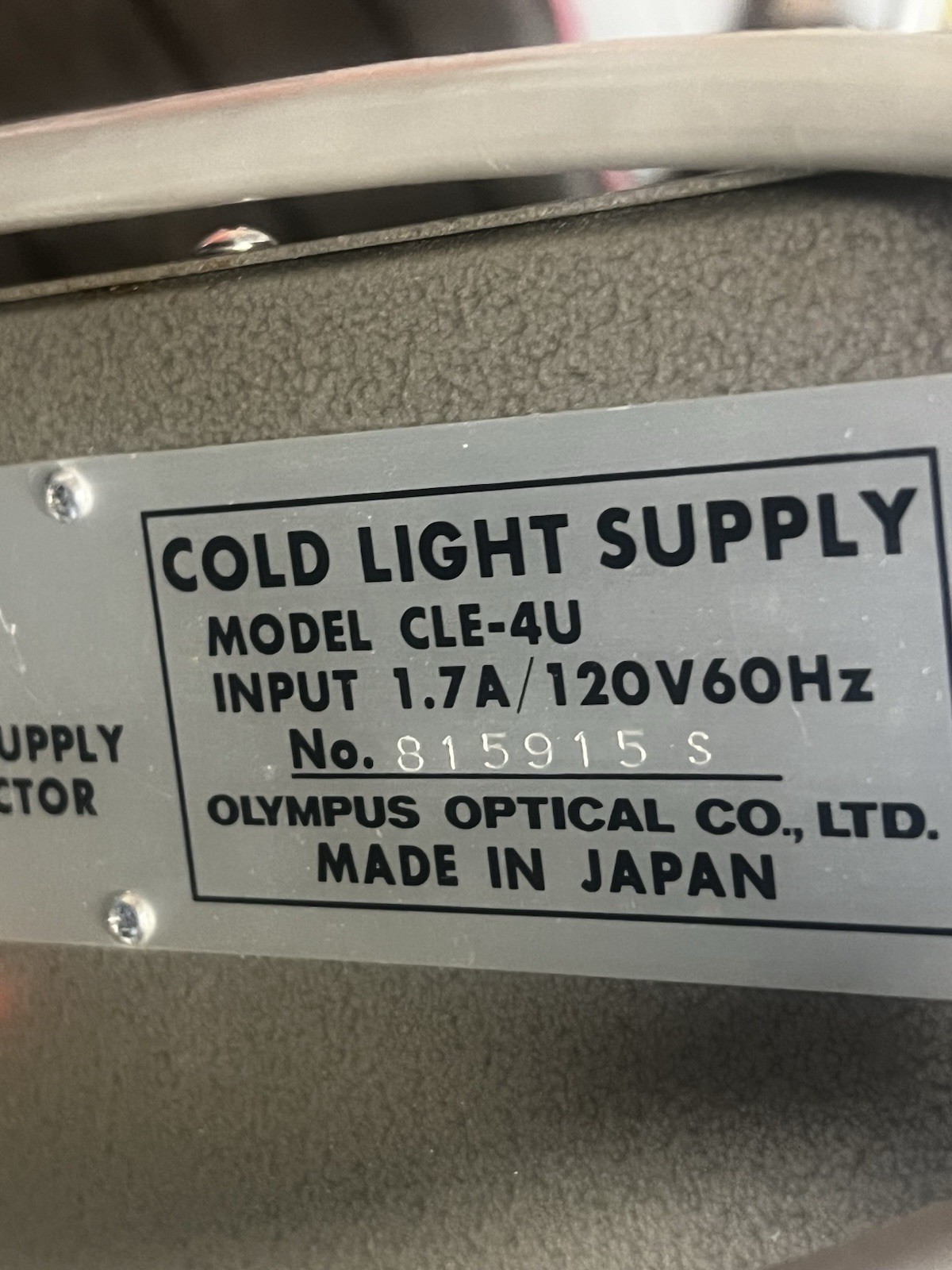 Olympus Optical CLE-4U Auto Exposure Cold Light Supply
