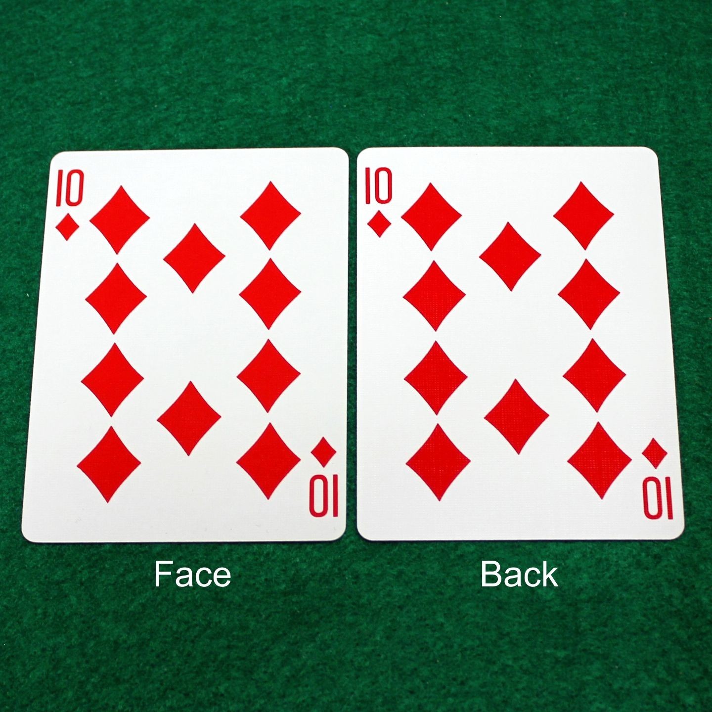 10 of Diamonds - Mirror - Double Face, Bicycle Printed Gaff Card