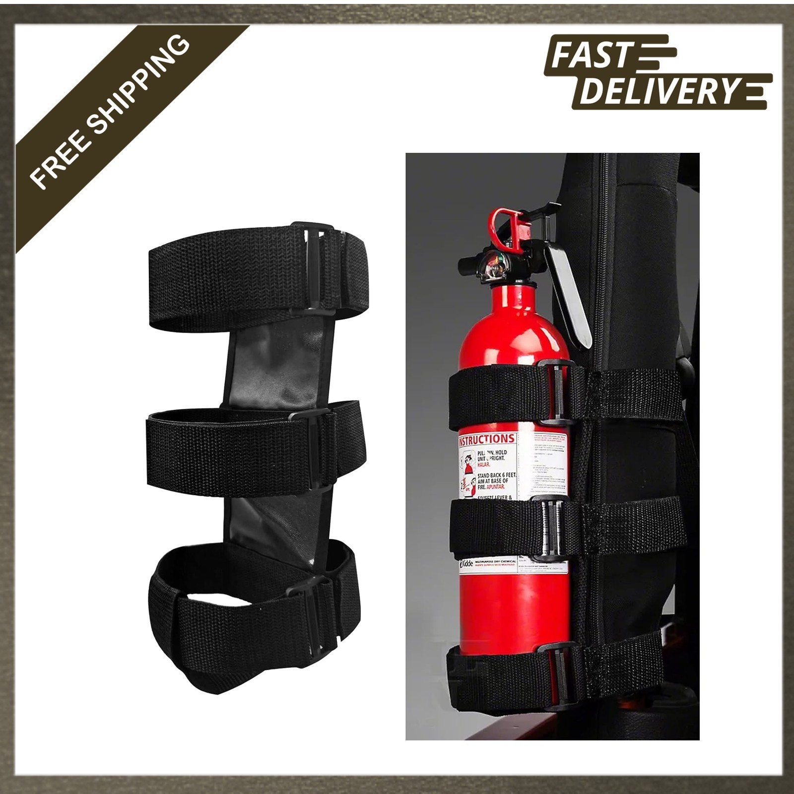 Roll Bar Fire Extinguisher Mount Holder for Jeep Wrangler Polaris RZR Can Am