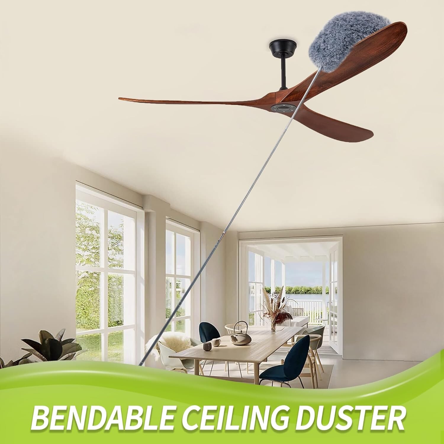 Cobweb Duster with Extension Pole, Spider Web Brush & Ceiling Duster Kit