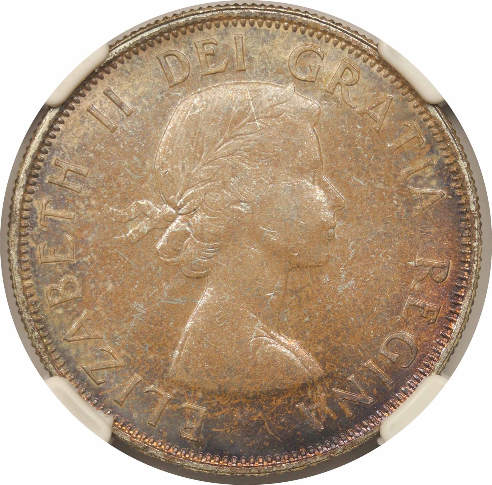 1954 Canada 50C NGC MS 64 (Toned) Silver Half Dollar