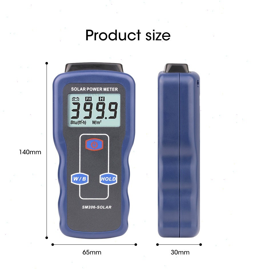 Solar Power Meter Solar Radiation Meter Tester For Testing Sun Light Radiation