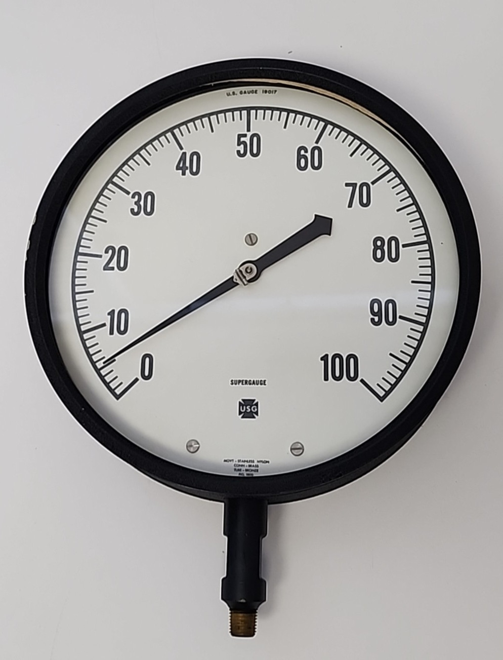 SUPERGAUGE USG 1800 100PSI SIZE 8½" 1/4" L.M. SPEC 44067 PRESSURE GAUGE [1ES3-1]