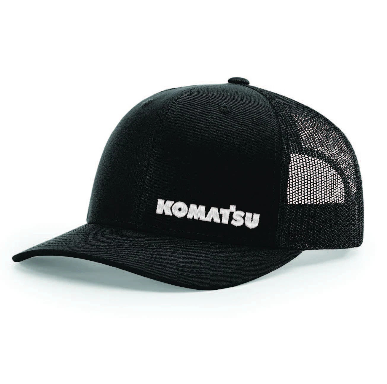 Komatsu Logo Embroidered Richardson 112 Trucker Hat Cap - BRAND NEW Black Snapba