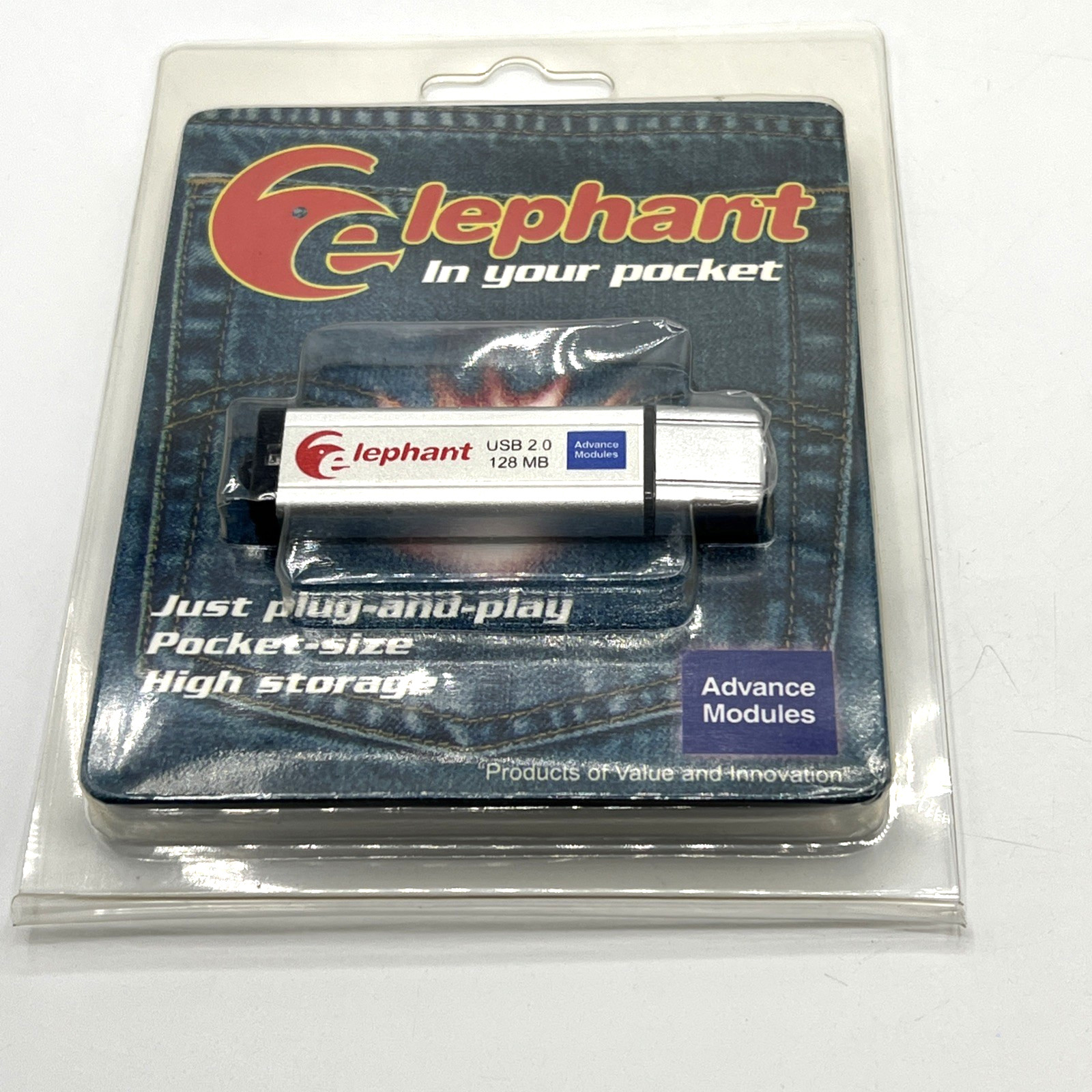 Elephant in Your Pocket 2GB Flash Drive Pocket Size Plug & Play Storage